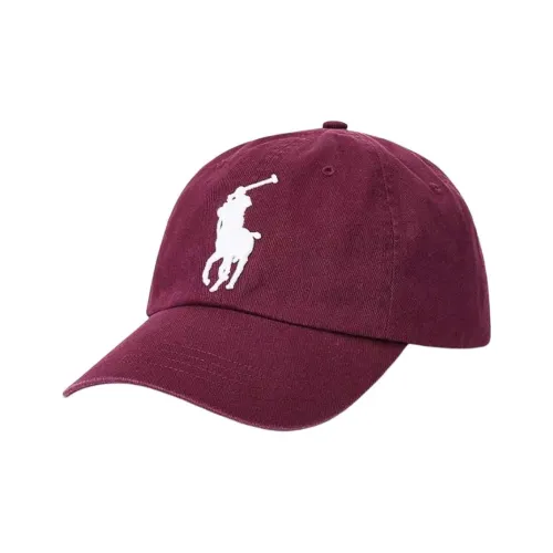 Polo Ralph Lauren Cow Leather Baseball Caps Unisex Red