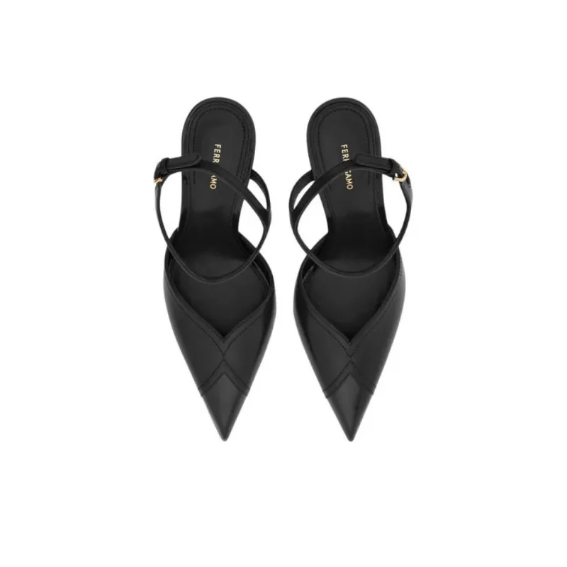 FERRAGAMO Slim Heel High Heels 9.5cm Women's Black-3