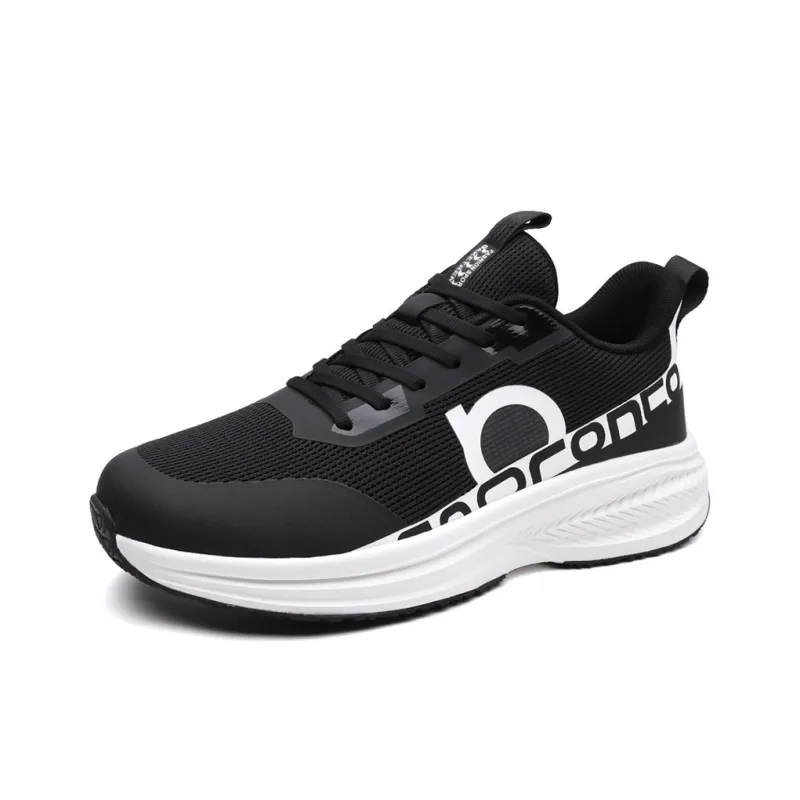 Meiretu Cushioning Lightweight Rebound Low Top Casual Shoes Men's Black-0