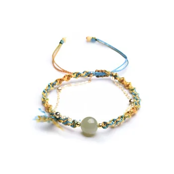 Tsukiran Hetian Jade Bracelets Green Jadeite Women's