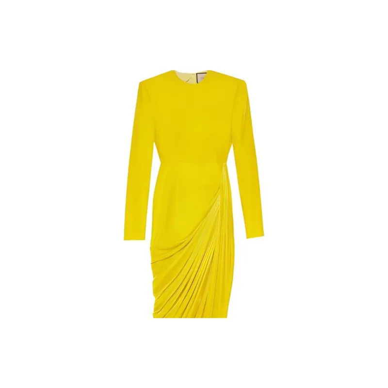 GUCCI SS22 Long-Sleeved Dresses Women's Yellow-4