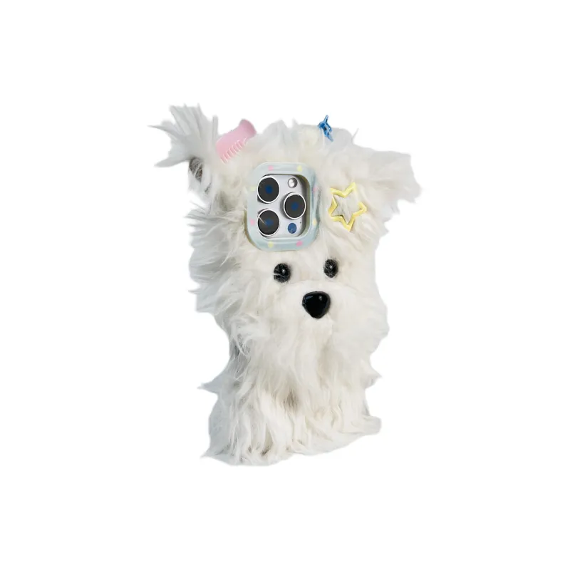 Wei Xin Plush Material Plush Hair Clips Xigao Land Phone Cases Compatible With IPhone 16/15 Pro Max/Apple 13/14 Pro/Max-1