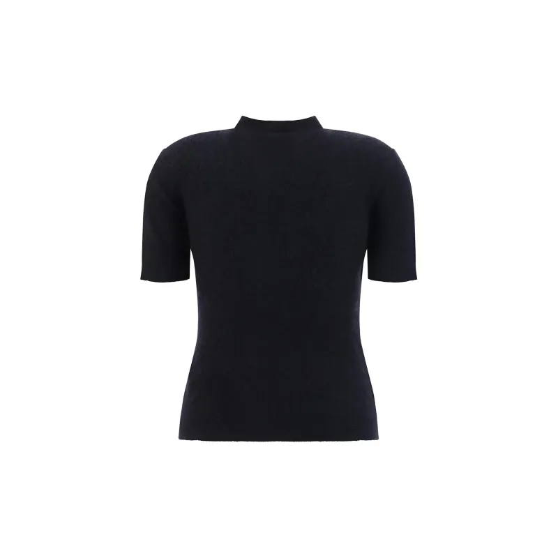 BALMAIN Button Detailed Knit Short Sleeve T Shirt-1