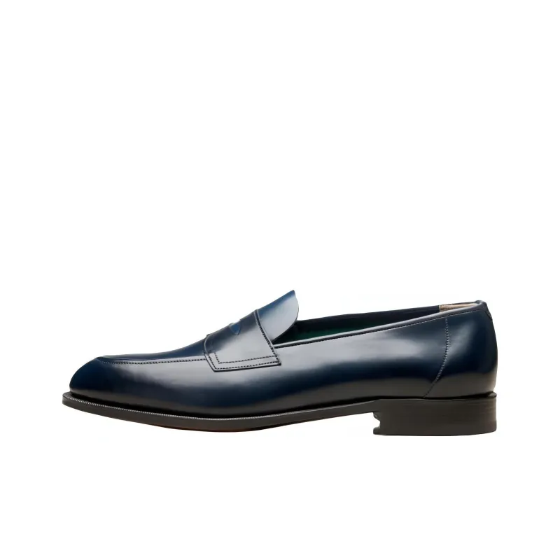 Edward Green Piccadilly Loafers Men's Marine Blue-0