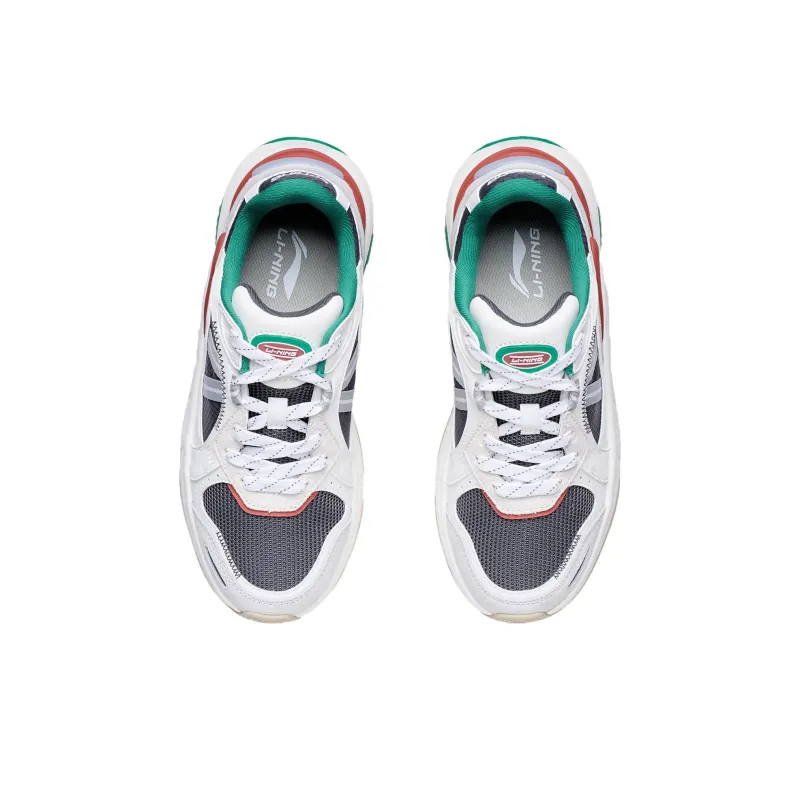 LINING Broken Generation Running Shoes Women's Low Top Thunderstorm Gray/Mist White-3