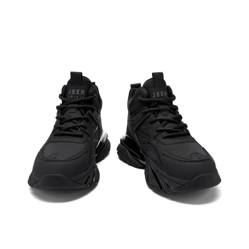 JEEP SPIRIT Cushioning Anti Slip And Wear Resistant Coverage Support High Top Outdoor Shoes Men's Graphite Black-2