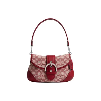 COACH Soho Leather One Shoulder Handbags Medium Size Women's Red