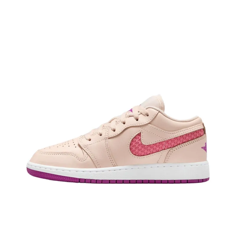 Jordan Air Jordan 1 Anti-Slip Wear-Resistant Low-Top Vintage Basketball Shoes Unisex Beige-0