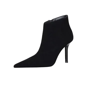 QITUMAUL Ankle Boots 10cm Women's Black