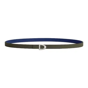 HERMES Calfskin Leather Belts Women's Green Verona/Sapphire Width 1.3cm