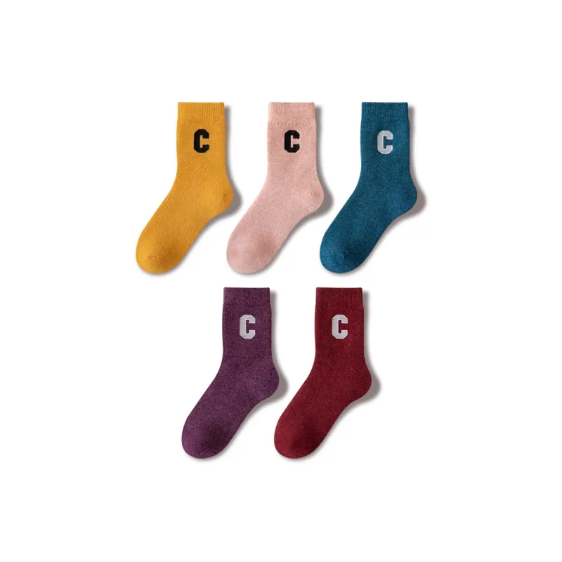 JIAZINI Mid Calf Socks Women's Combo Set-35