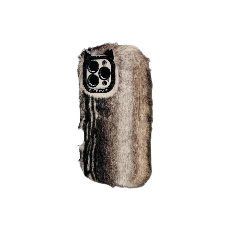 Wei Xin Plush Material Plush Gradient Phone Cases Compatible With IPhone 16/15 Pro Max/Apple 13/14 Pro/Max-5