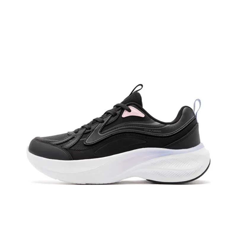 QIAODAN Cushioning And Abrasion Resistant Coverage Low Top Running Shoes Women's Black Purple-0