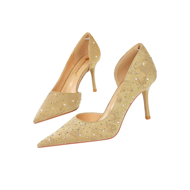 QITUMAUL Slim Heel High Heels 8cm Women's-8