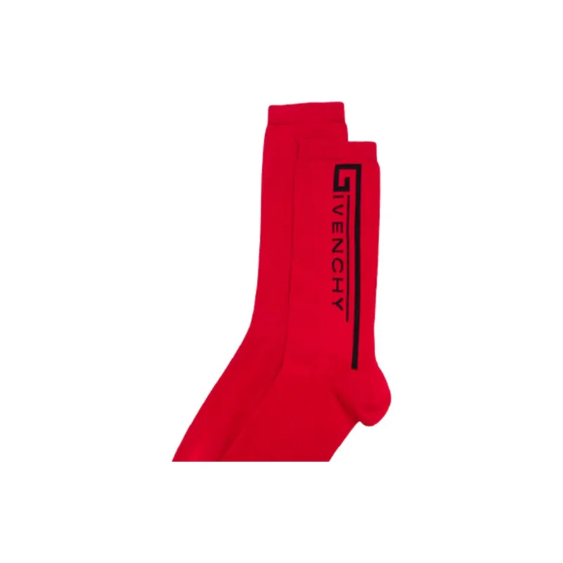 Givenchy Paris Logo Socks Red/Black-2