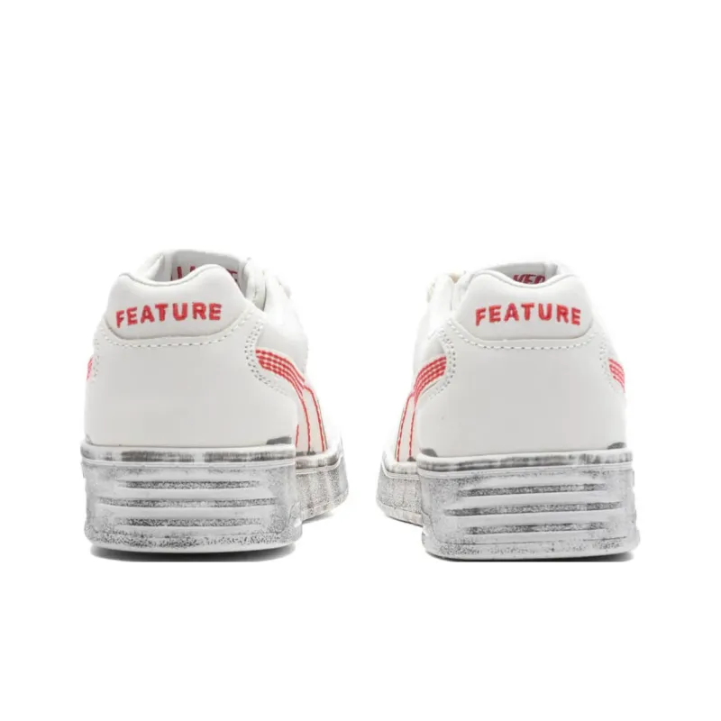 Feature x PUMA Slipstream Anti Slip Wear Resistant Low Top Skateboard Shoes Unisex White Red-4