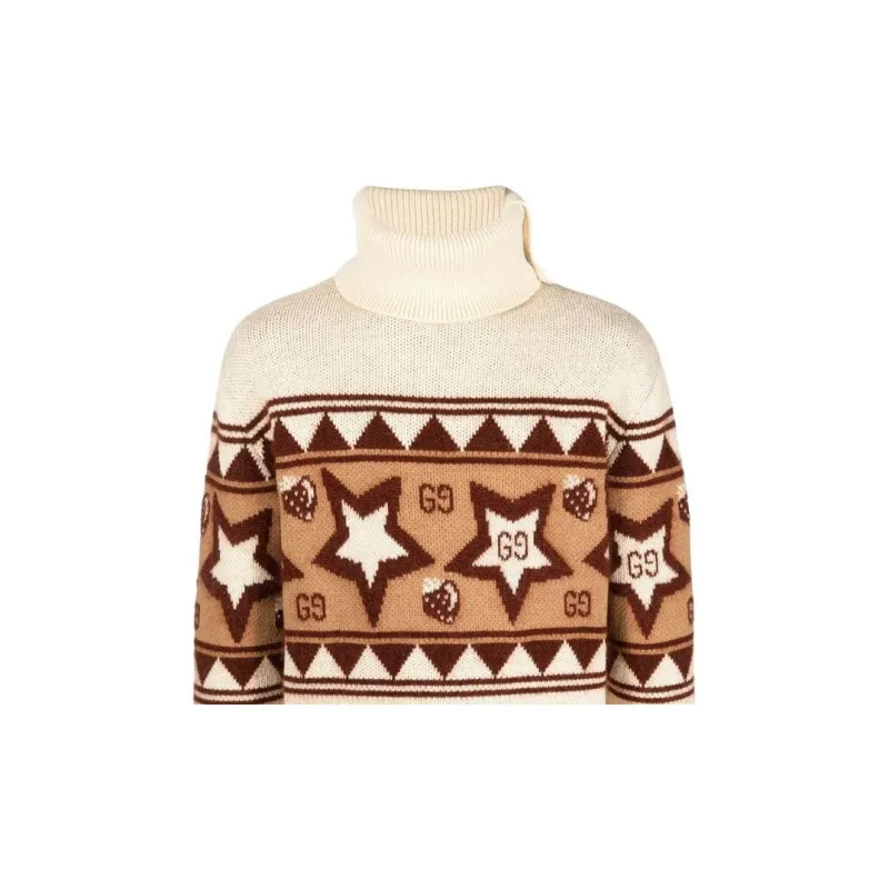 GUCCI Star pattern Roll Neck Jumper-5