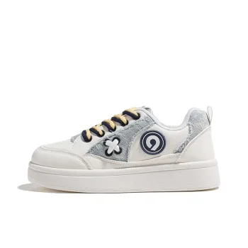 HUANQIU Wear Resistant Lightweight And Balanced Low Top Skateboard Shoes Women's White Blue
