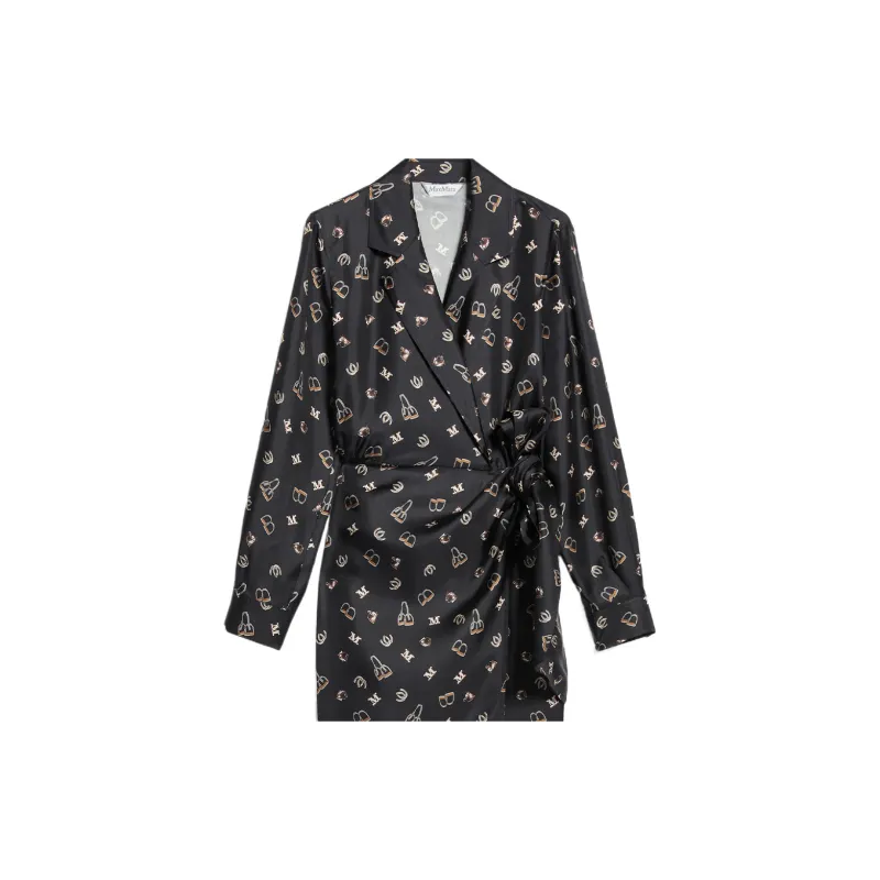 MaxMara All-Over Patterned Long-Sleeved Dress-4