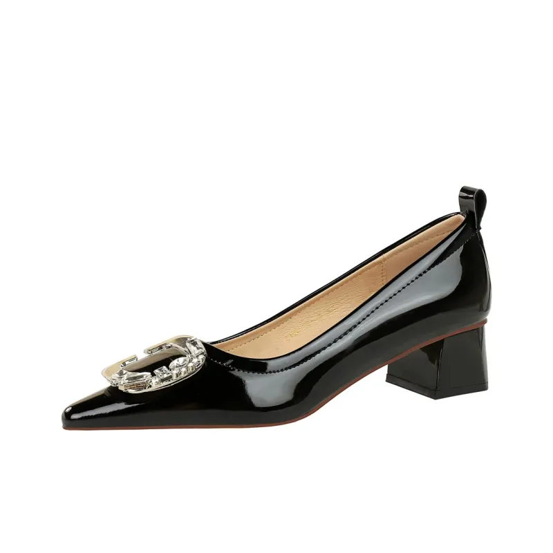 QITUMAUL Chunky Heel High Heels 4.5cm Women's-1