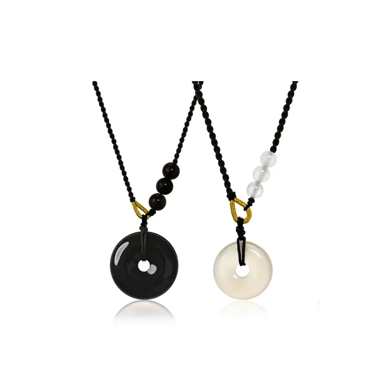 Bubble Scallops Obsidian Necklaces Unisex-5