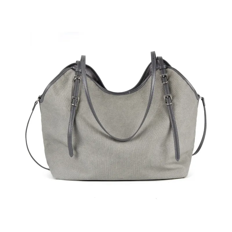 YOCAMU Canvas Canvas Shoulder Bag Large Size Women's Green/Gray Blue-6