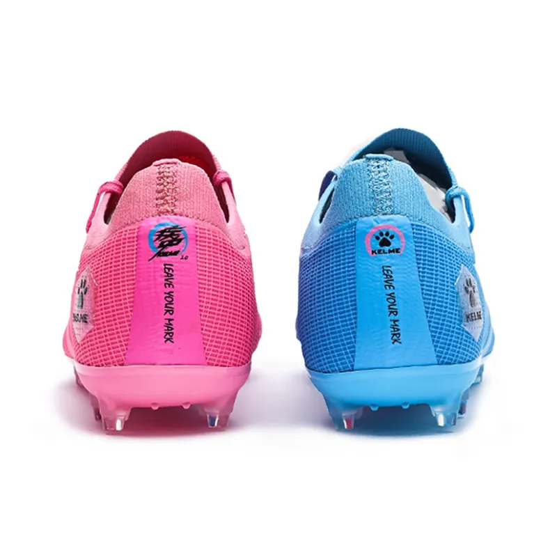 KELME MG Rubber Short Studs Artificial Ground Natural Ground Cushioning Anti-Twist Soccer Shoes Unisex Pink Blue-3