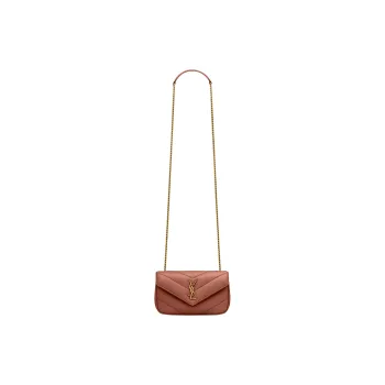 SAINT LAURENT LOULOU Lambskin Shoulder Bag Crossbody Bag Mini Women's Red