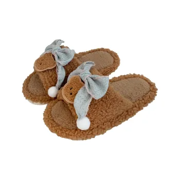 SHIGUDE Cotton Slippers Women's Brown
