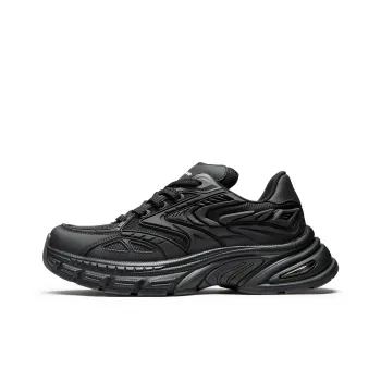 SENGUOGUO Anti Slip And Wear Resistant Height Increasing Low Top Chunky Sneakers Unisex Black