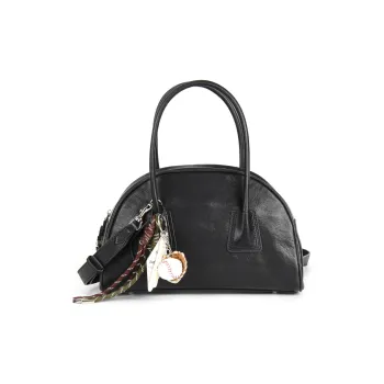 YOCAMU Top Grain Vegetable Tanned Cow Leather Shoulder Bags Handbags Regular Women's Black