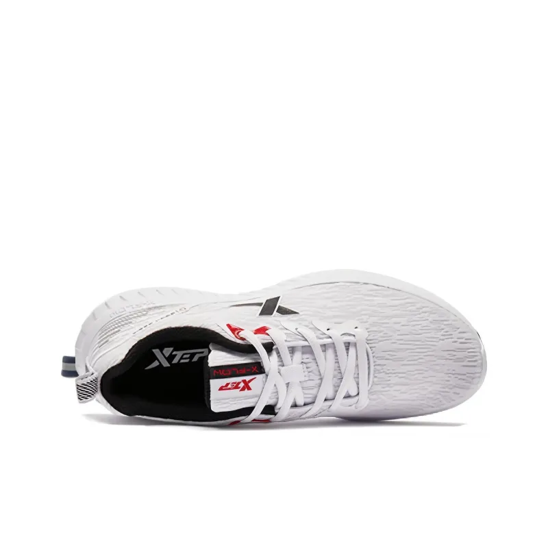 XTEP Shock Absorbing Non Slip Waterproof Breathable And Lightweight Low Top Casual Shoes Men's White Black-2
