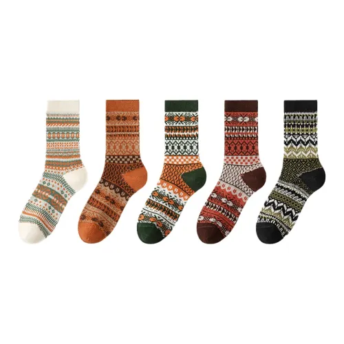 MIIOW Mid Calf Socks Women's 5 Pack