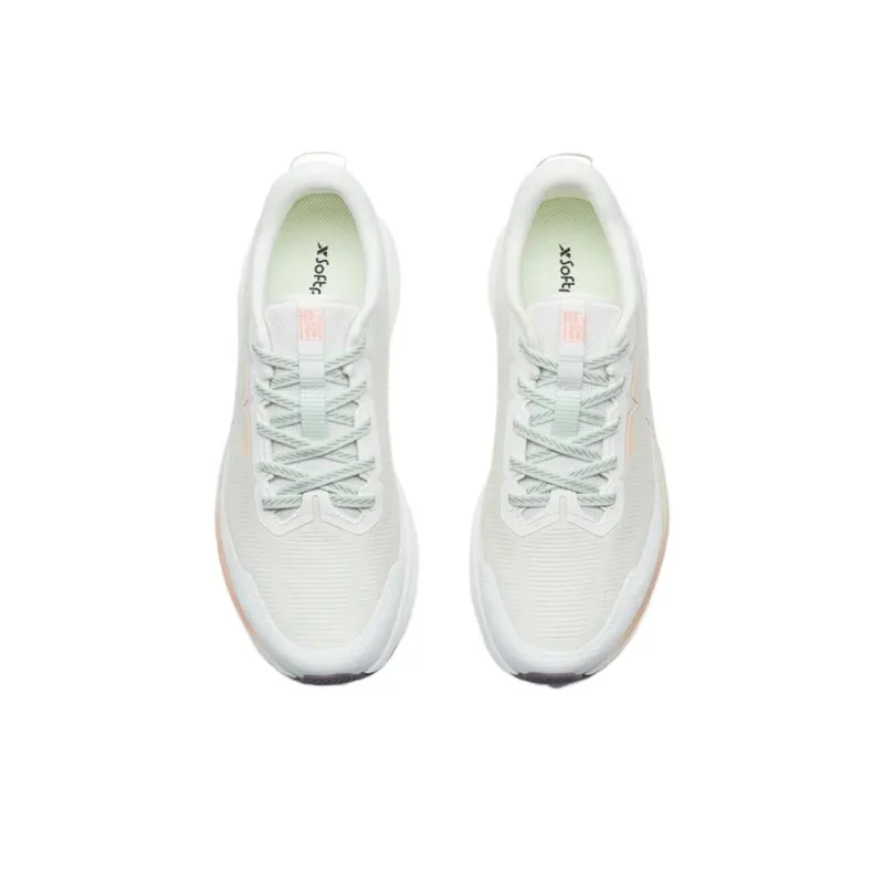 XTEP Cushioned Slip Resistant Low Top Casual Running Shoes Women's White Green-3
