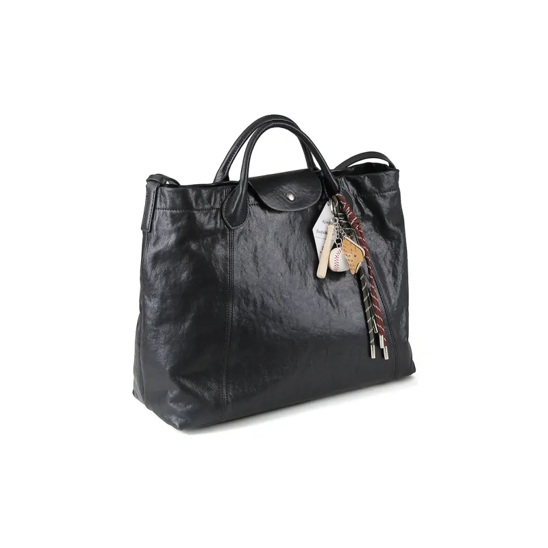 YOCAMU Cow Leather Handbag Crossbody Bag Women's Black-6