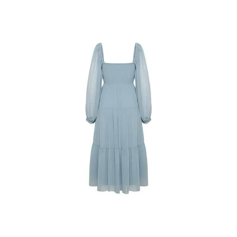 ARITZIA Wilfred Tuberose Longsleeve Dress Long-Sleeved Dresses Women's Slab Blue/Board Blue-1