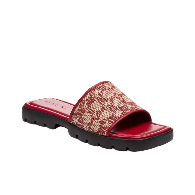 COACH Slide Slippers Women's Red-2