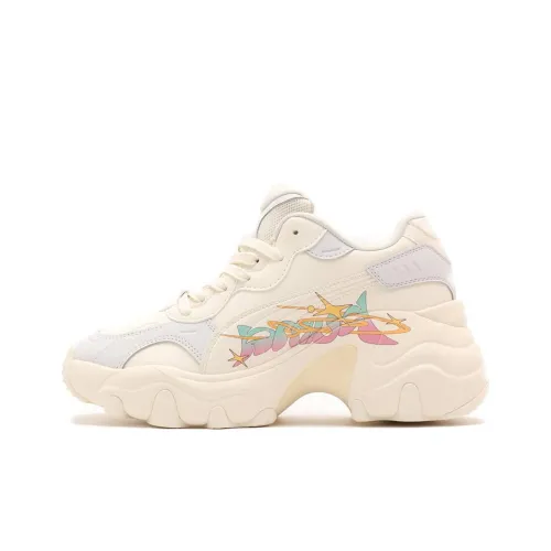 PUMA Pulsar Wedge Anti Slip Wear Resistant Low Top Chunky Sneakers Women's Beige Pink