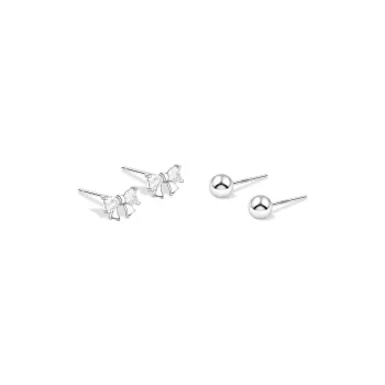 KUMET Sterling Silver Stud Earrings Women's Couple Anniversary Gift