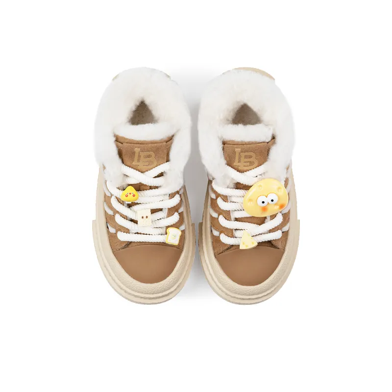 Lilbetter Baking Collection Lightweight Height Increasing Coverage Low Top Plush Platform Skateboard Shoes Women's-1