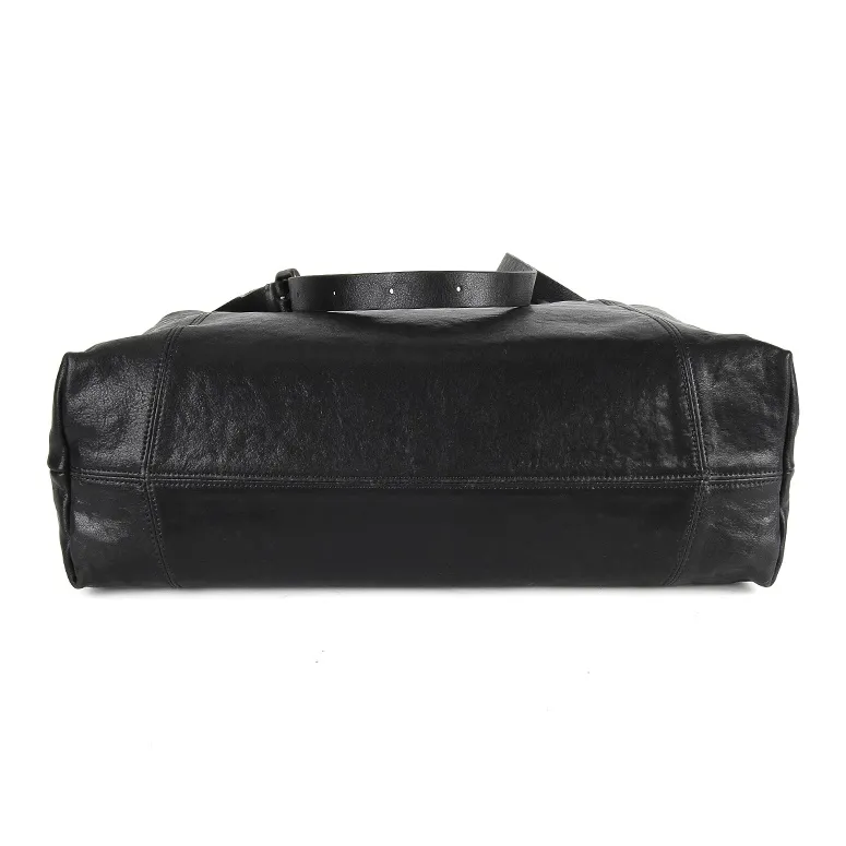 YOCAMU Cow Leather Handbag Crossbody Bag Women's Black-3