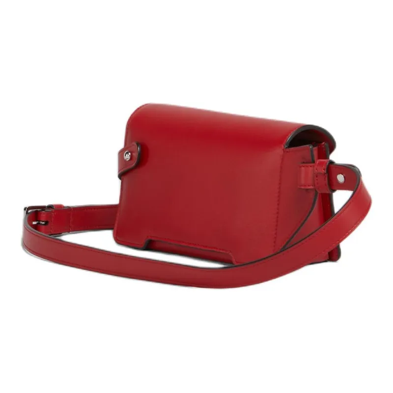 MARNI Calfskin One Shoulder Crossbody Bag, Sling Bag Unisex Red-3