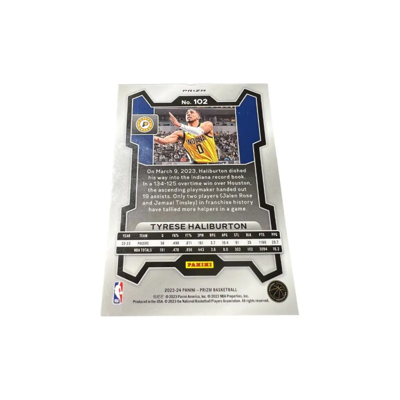 PANINI Pacers Tyrese Haliburton High End Tricolor Holographic Card Player Card Rare Card Sports Cards 1 Pc-1