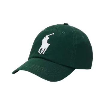 Polo Ralph Lauren Cow Leather Baseball Caps Unisex Green