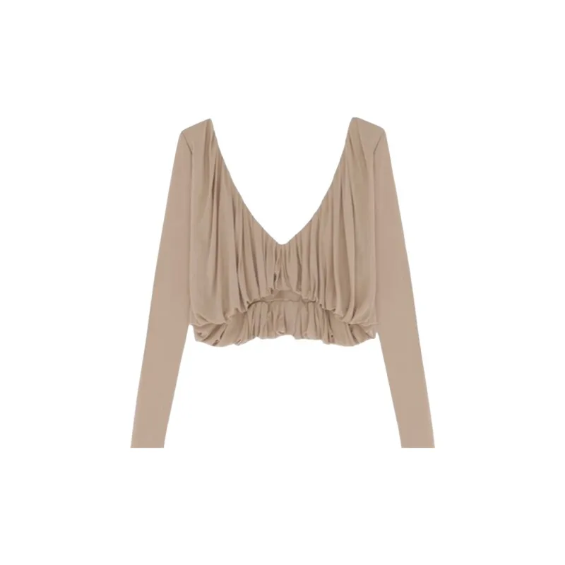 SAINT LAURENT SS23 Crop Tops Women's Beige-2