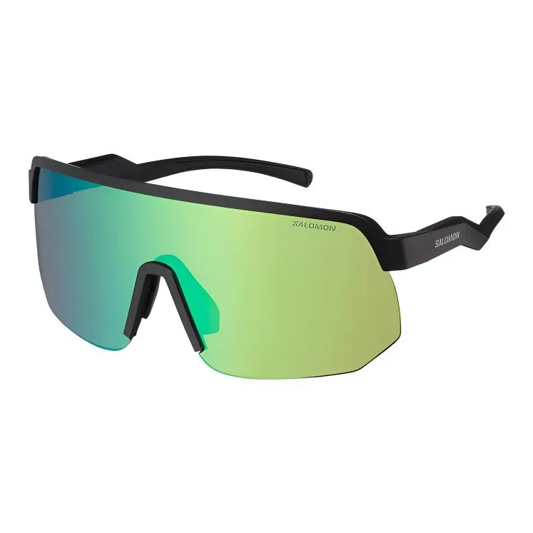 SALOMON Rubber Irregular Shape Sunglasses Unisex Black-0
