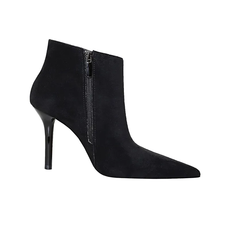 QITUMAUL Ankle Boots 10cm Women's Black-1