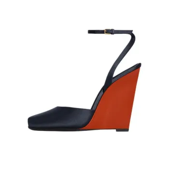 SAINT LAURENT La Scandale Wedge Sandals Women's