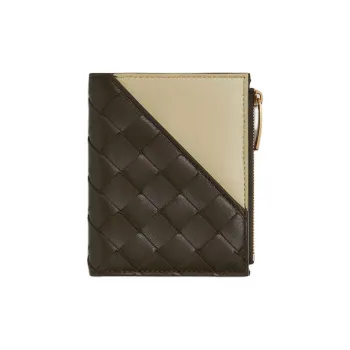 Bottega Veneta Lambskin Wallet Trumpets Women's Persimmon Cream Candy
