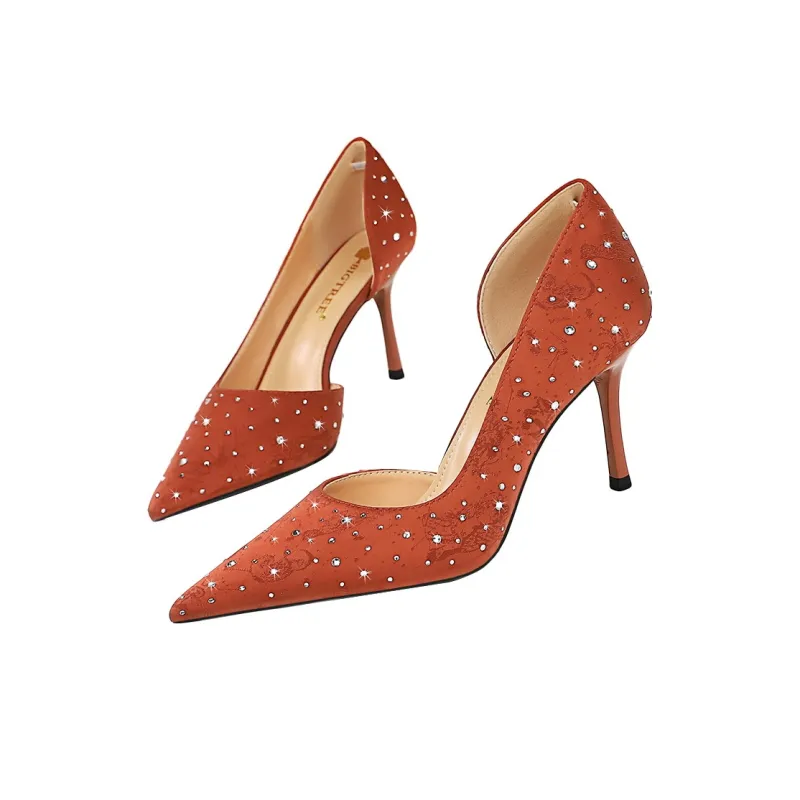 QITUMAUL Slim Heel High Heels 8cm Women's-11